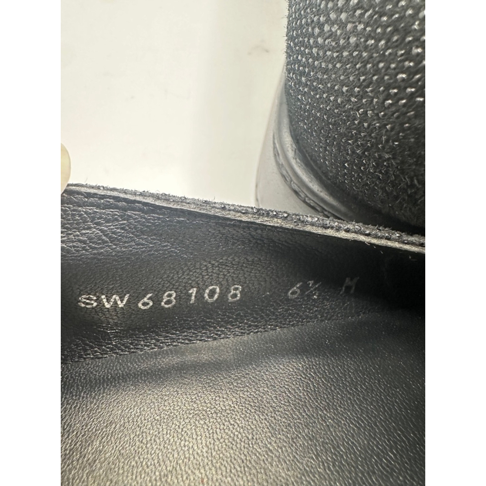 Stuart Weitzman Black micro beaded buckle loafers hSize 6.5 - Picture 10 of 11